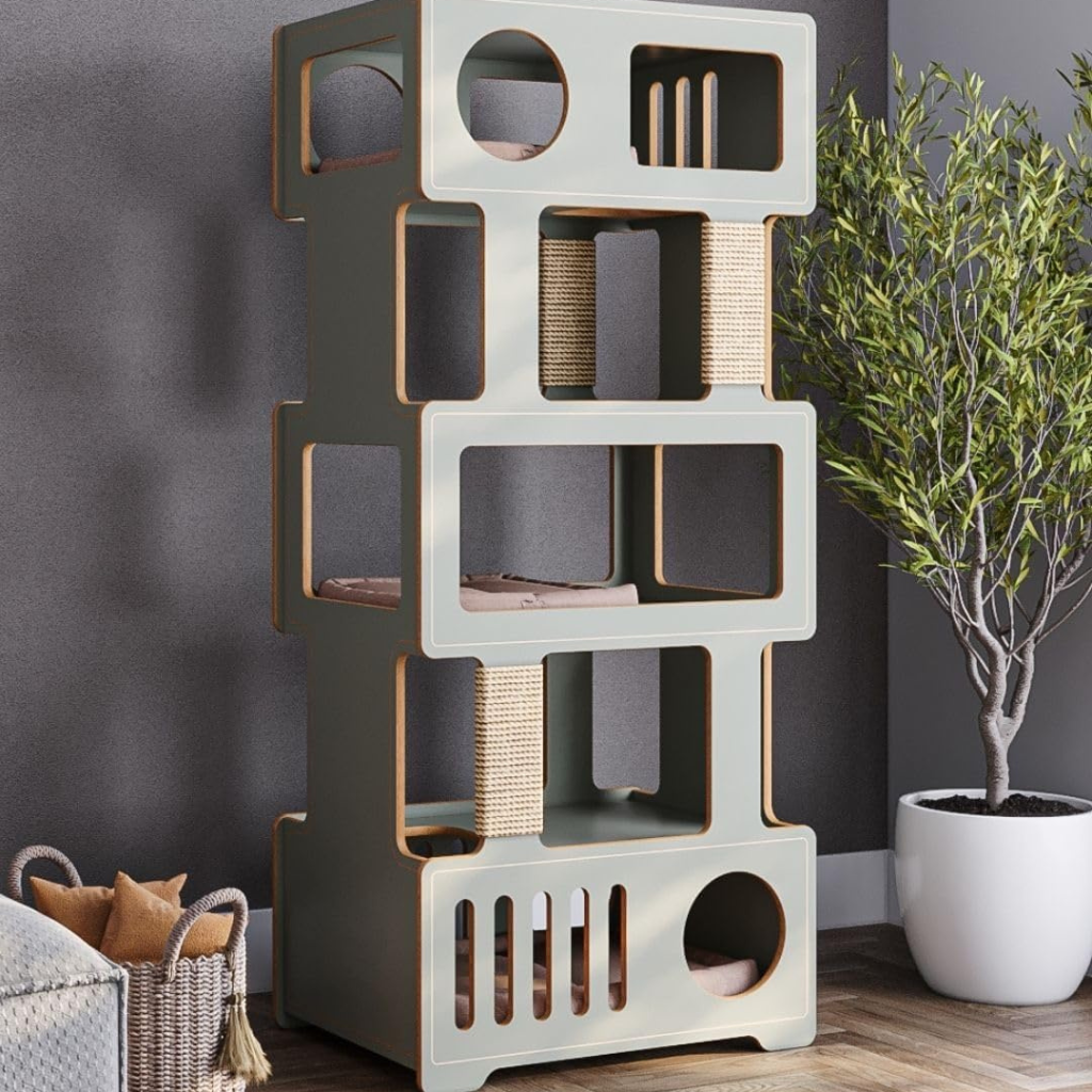 Torre Para Gatos Tom EVO - Linha Para Gatos de até 10kg Preta