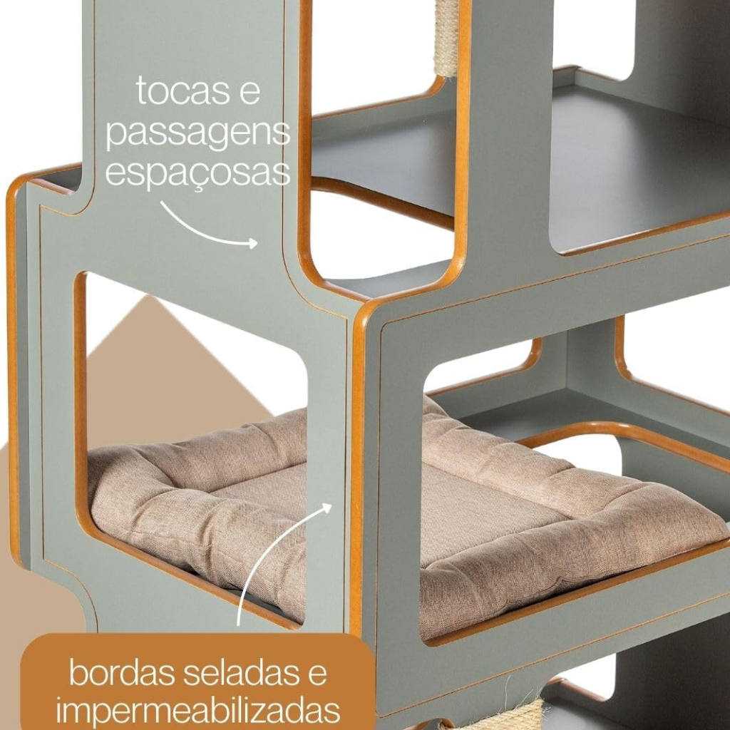 Torre Para Gatos Tom EVO - Linha Para Gatos de até 10kg Preta